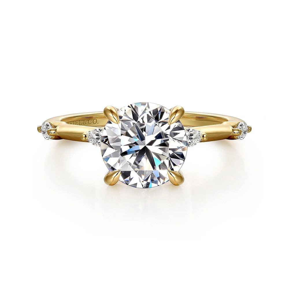 Gabriel & Co 8 Engagement Ring 14K Yellow Gold Starlight ER16432R8Y43JJ