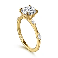 Gabriel & Co 8 Engagement Ring 14K Yellow Gold Starlight ER16432R8Y43JJ