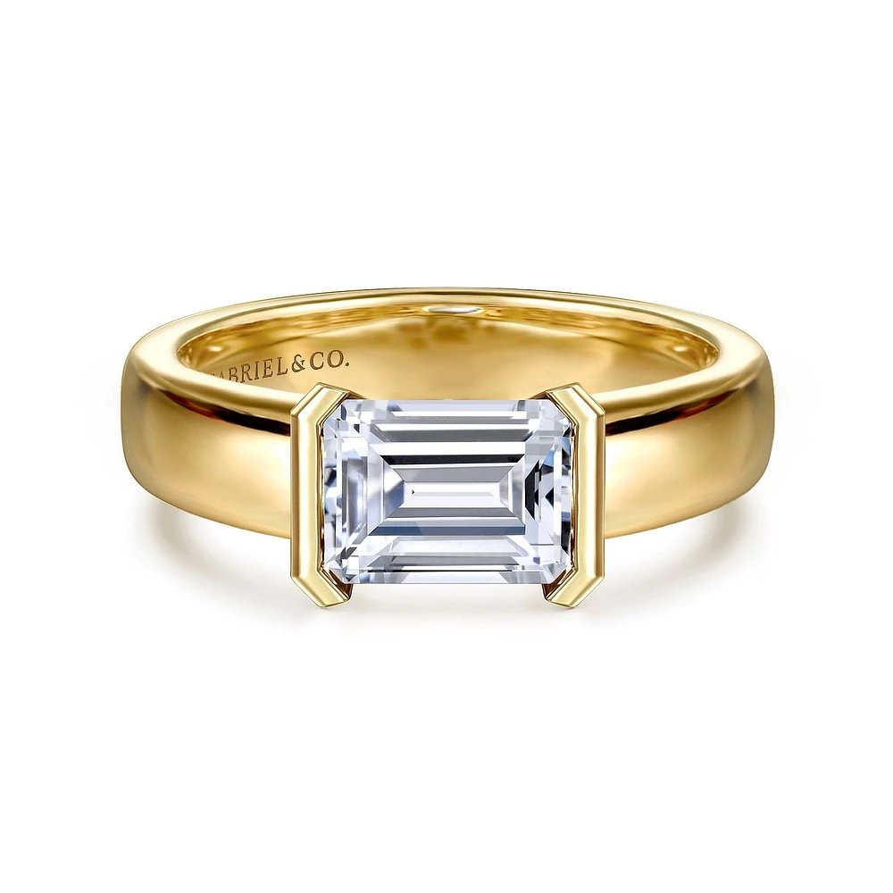 Gabriel & Co 7.5x5.5 Engagement Ring 14K Yellow Gold Contemporary ER16433E6Y4JJJ