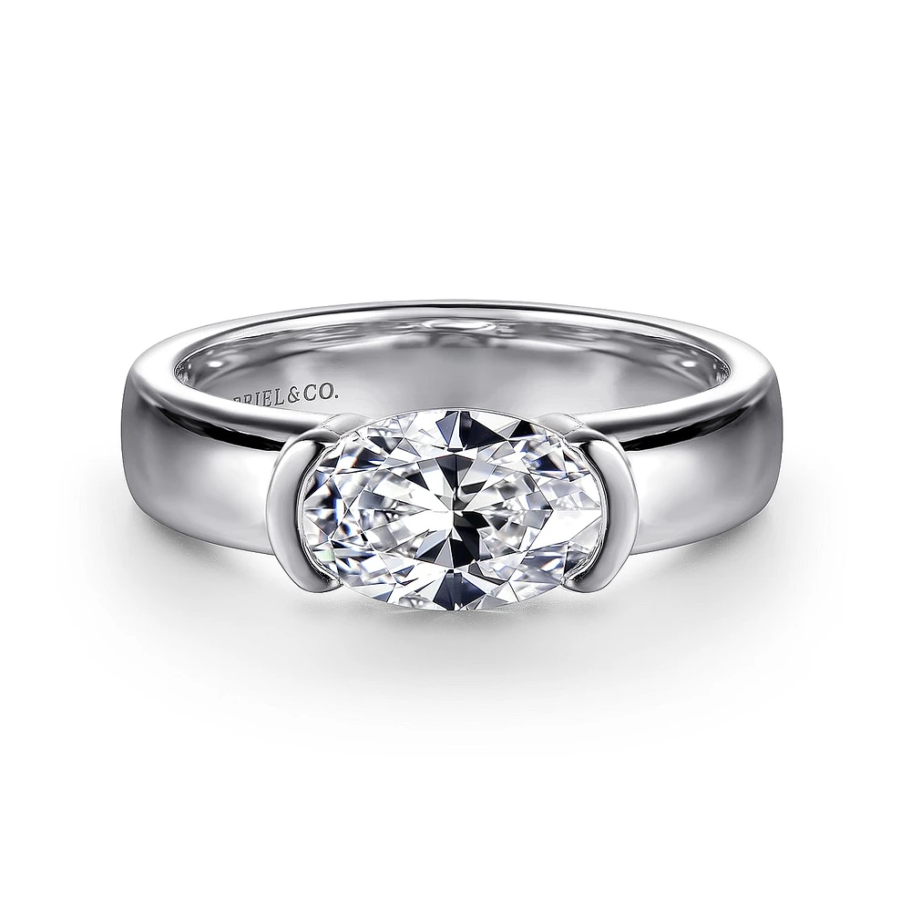 Gabriel & Co 9X6 Engagement Ring 14K White Gold Contemporary ER16433O6W4JJJ