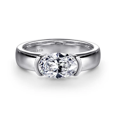 Gabriel & Co 9X6 Engagement Ring 14K White Gold Contemporary ER16433O6W4JJJ