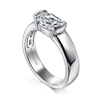 Gabriel & Co 9X6 Engagement Ring 14K White Gold Contemporary ER16433O6W4JJJ