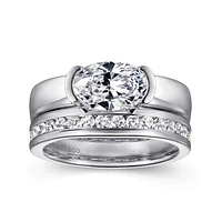 Gabriel & Co 9X6 Engagement Ring 14K White Gold Contemporary ER16433O6W4JJJ