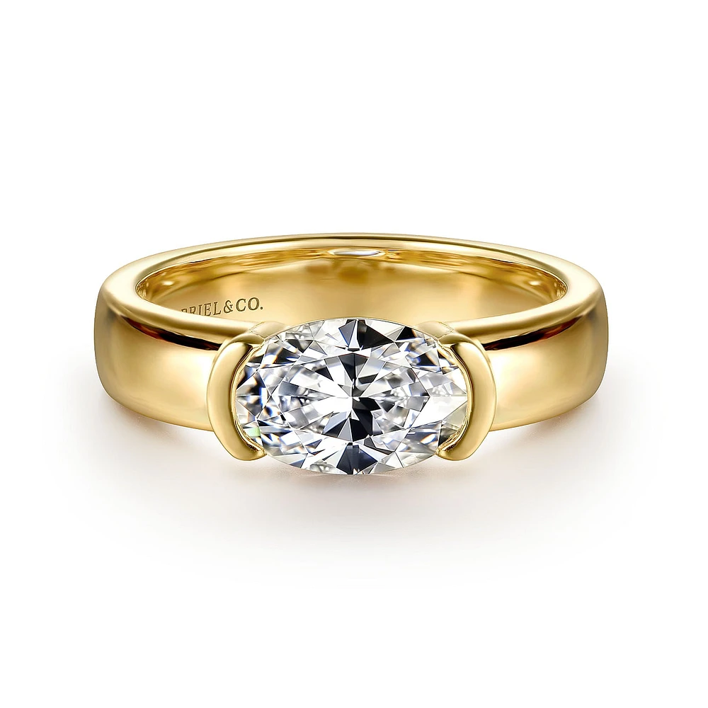 Gabriel & Co 9X6 Engagement Ring 14K Yellow Gold Contemporary ER16433O6Y4JJJ