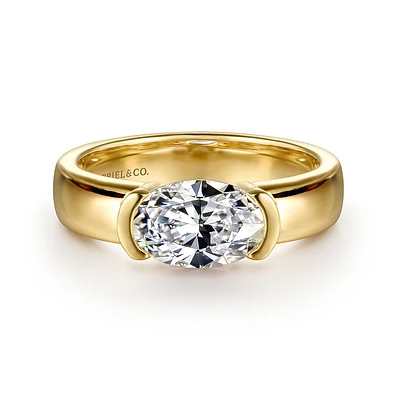 Gabriel & Co 9X6 Engagement Ring 14K Yellow Gold Contemporary ER16433O6Y4JJJ