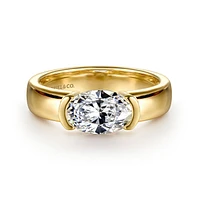 Gabriel & Co 9X6 Engagement Ring 14K Yellow Gold Contemporary ER16433O6Y4JJJ