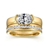 Gabriel & Co 9X6 Engagement Ring 14K Yellow Gold Contemporary ER16433O6Y4JJJ