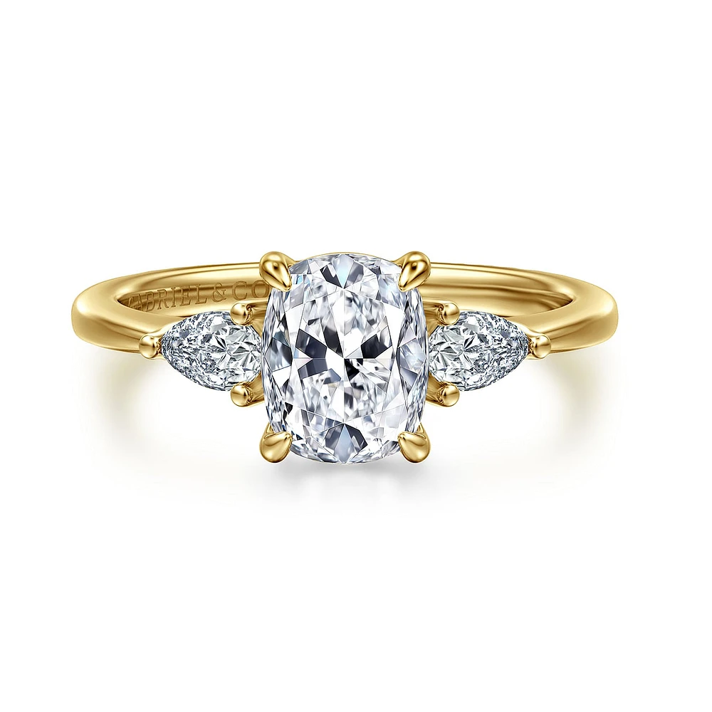 Gabriel & Co 7.3X5.8 Engagement Ring 14K Yellow Gold Classic ER16437G6Y44JJ