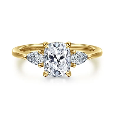 Gabriel & Co 7.3X5.8 Engagement Ring 14K Yellow Gold Classic ER16437G6Y44JJ