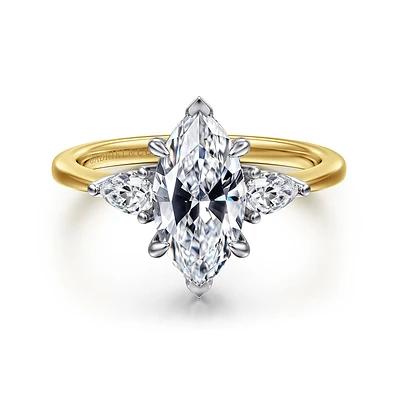 Gabriel & Co 12X6 Engagement Ring 14K Gold Classic ER16437M6M44JJ