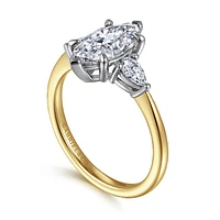 Gabriel & Co 12X6 Engagement Ring 14K Gold Classic ER16437M6M44JJ