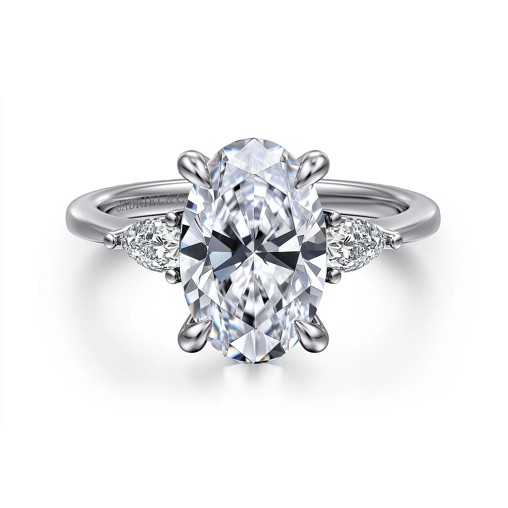 Gabriel & Co 11.5X7.5 Engagement Ring 14K White Gold Classic ER16437O12W44JJ