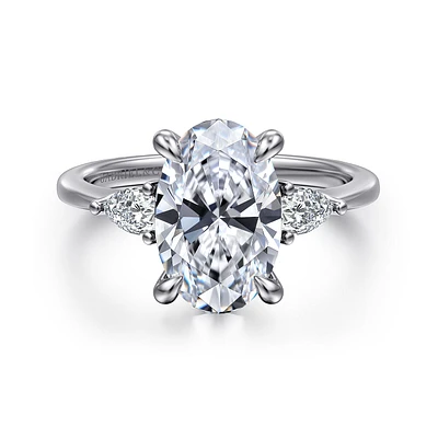 Gabriel & Co 11.5X7.5 Engagement Ring 14K White Gold Classic ER16437O12W44JJ