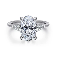 Gabriel & Co 11.5X7.5 Engagement Ring 14K White Gold Classic ER16437O12W44JJ
