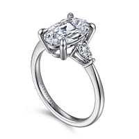 Gabriel & Co 11.5X7.5 Engagement Ring 14K White Gold Classic ER16437O12W44JJ