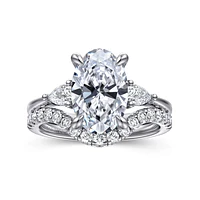 Gabriel & Co 11.5X7.5 Engagement Ring 14K White Gold Classic ER16437O12W44JJ