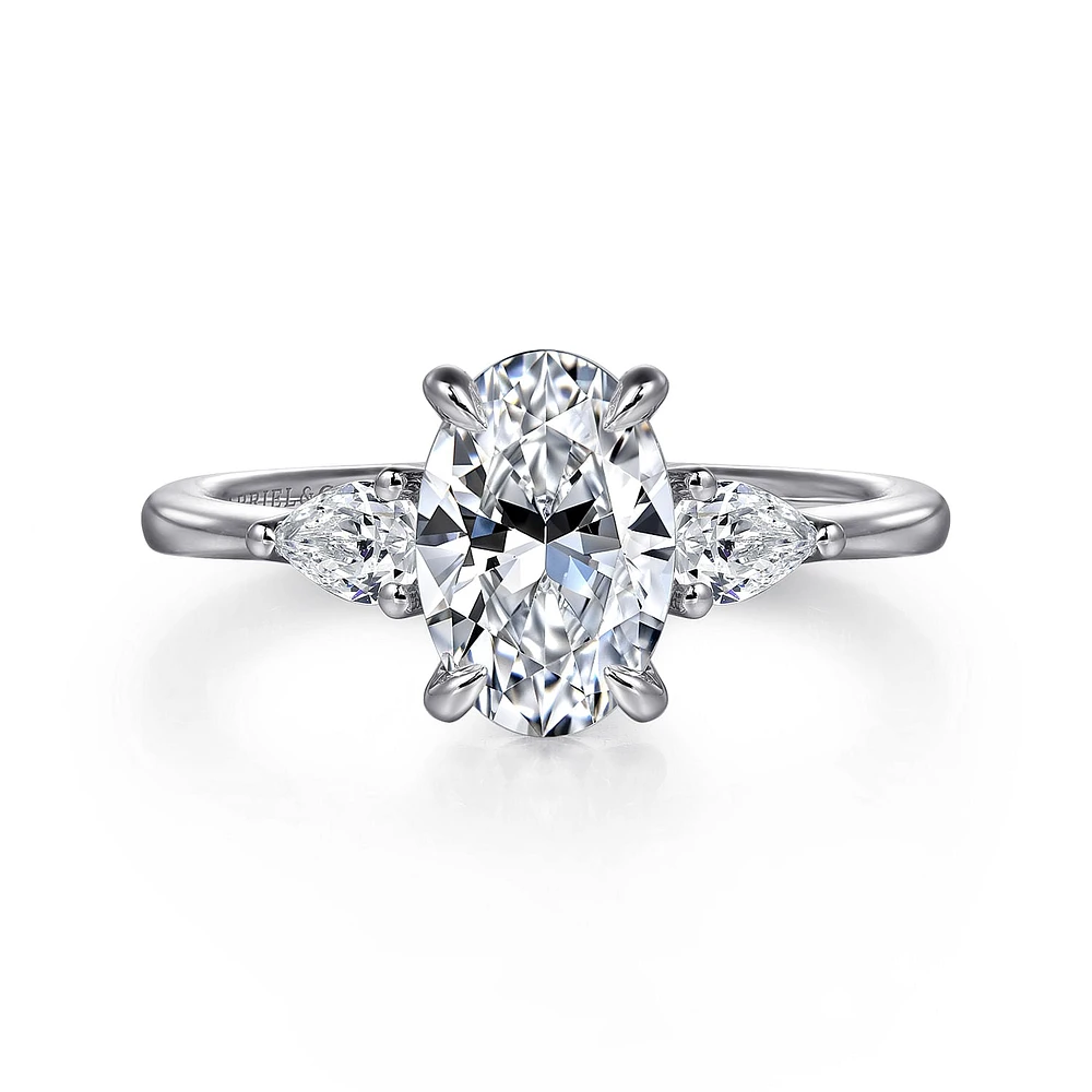 Gabriel & Co 9X6 Engagement Ring 14K White Gold Classic ER16437O6W44JJ