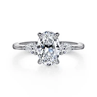 Gabriel & Co 9X6 Engagement Ring 14K White Gold Classic ER16437O6W44JJ