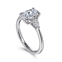 Gabriel & Co 9X6 Engagement Ring 14K White Gold Classic ER16437O6W44JJ