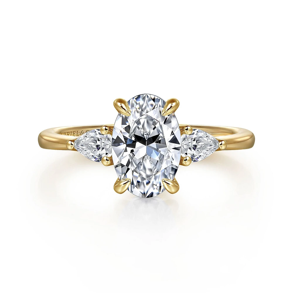 Gabriel & Co 9X6 Engagement Ring 14K Yellow Gold Classic ER16437O6Y44JJ