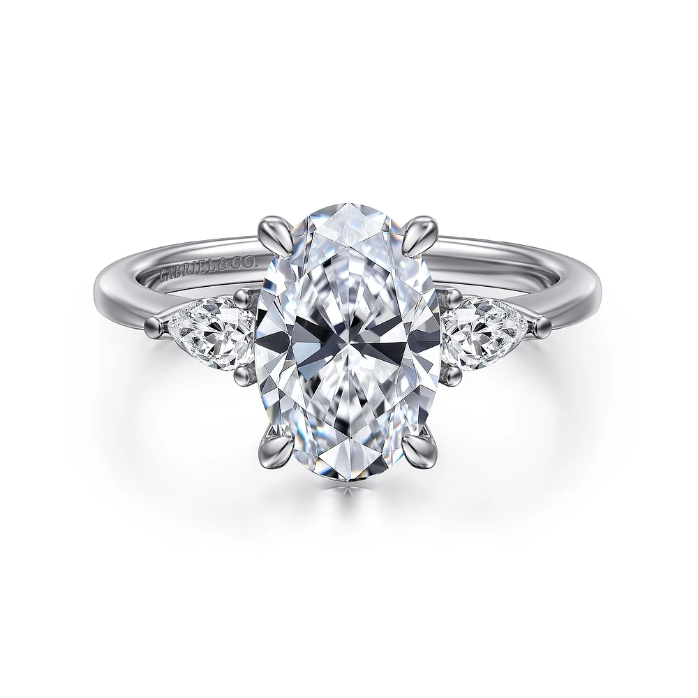 Gabriel & Co 10.5X7 Engagement Ring 14K White Gold Classic ER16437O8W44JJ