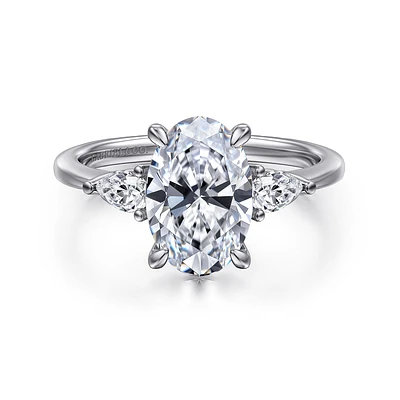 Gabriel & Co 10.5X7 Engagement Ring 14K White Gold Classic ER16437O8W44JJ