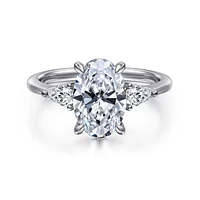 Gabriel & Co 10.5X7 Engagement Ring 14K White Gold Classic ER16437O8W44JJ