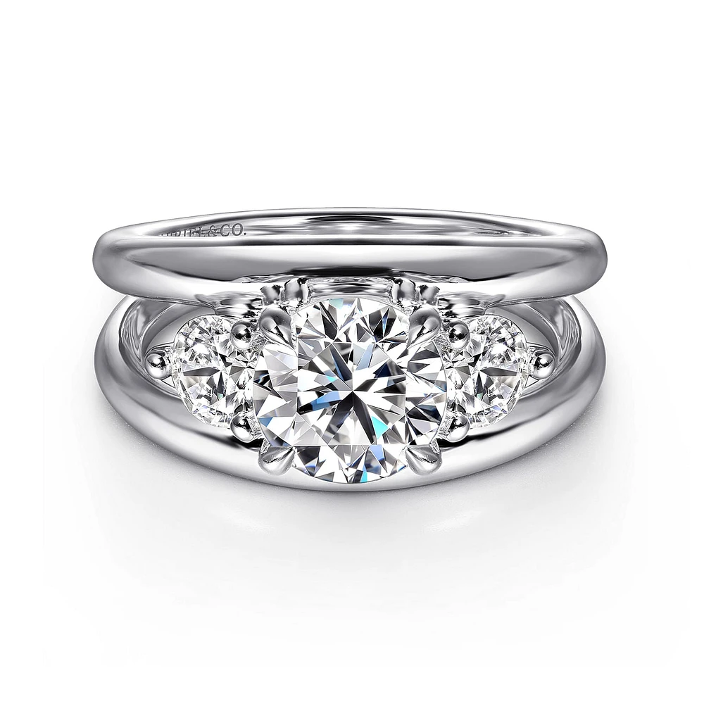 Gabriel & Co 7.4 Engagement Ring 14K White Gold Contemporary ER16444R6W44JJ