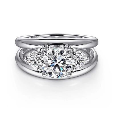 Gabriel & Co 7.4 Engagement Ring 14K White Gold Contemporary ER16444R6W44JJ