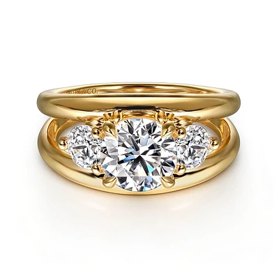 Gabriel & Co 7.4 Engagement Ring 14K Yellow Gold Contemporary ER16444R6Y44JJ