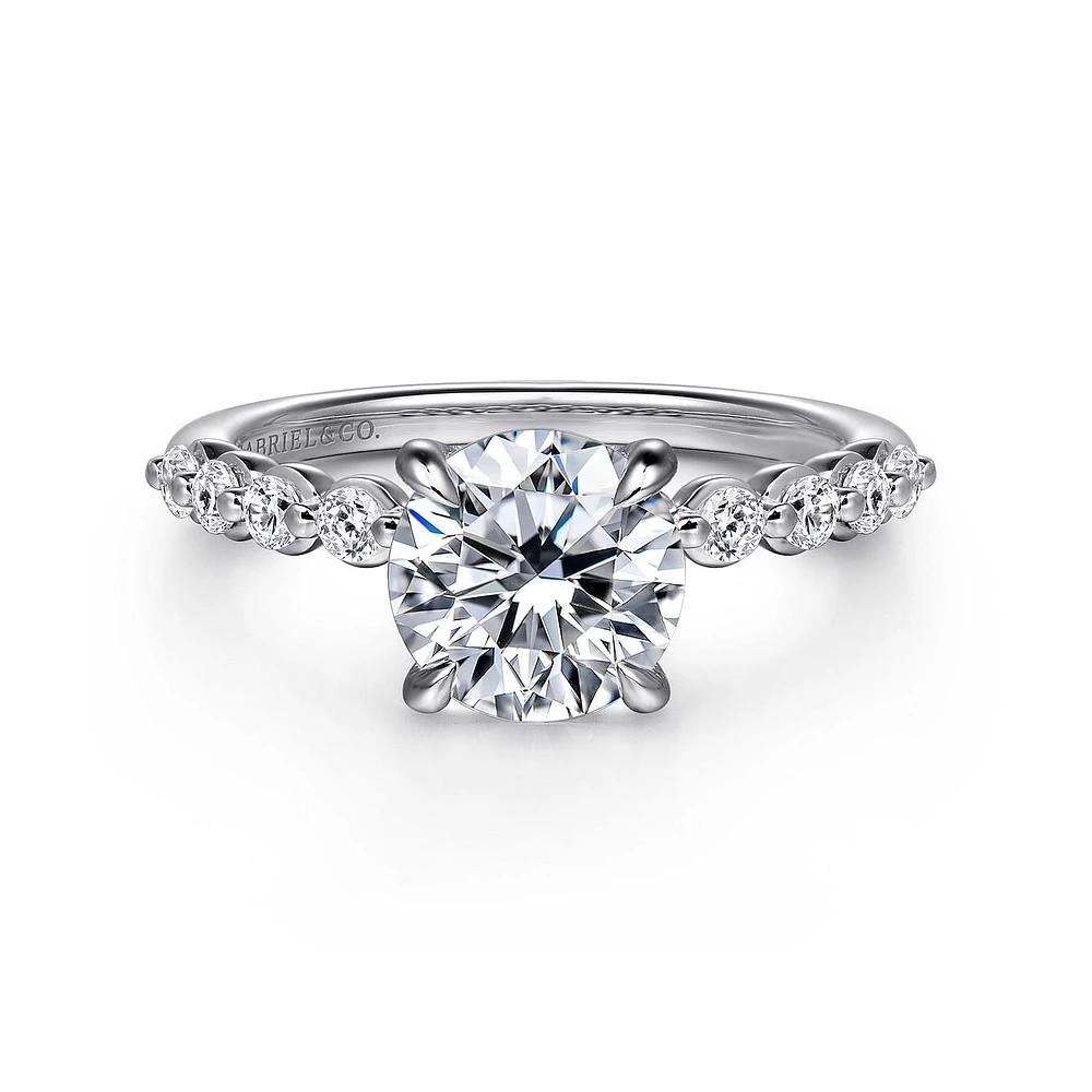 Gabriel & Co 7.4 Engagement Ring 14K White Gold Contemporary ER16472R6W44JJ