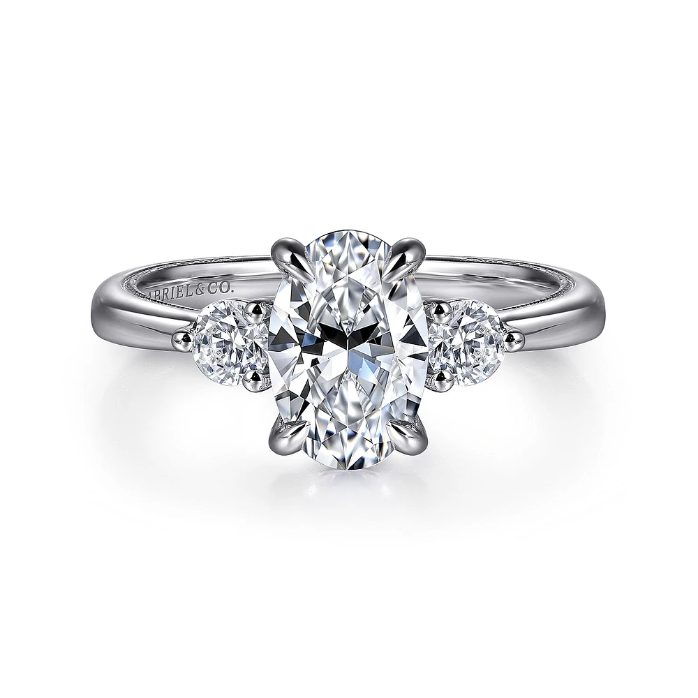 Gabriel & Co 9X6 Engagement Ring 14K White Gold Classic ER16475O6W44JJ