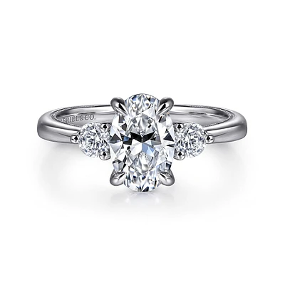 Gabriel & Co 9X6 Engagement Ring 14K White Gold Classic ER16475O6W44JJ
