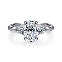 Gabriel & Co 9X6 Engagement Ring 14K White Gold Classic ER16475O6W44JJ