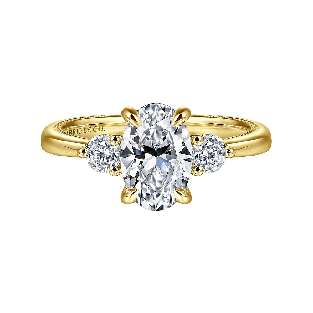 Gabriel & Co 9X6 Engagement Ring 14K Yellow Gold Classic ER16475O6Y44JJ