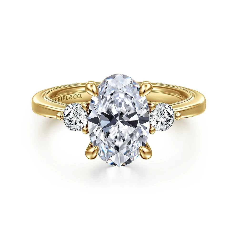 Gabriel & Co 10.5X7 Engagement Ring 14K Yellow Gold Classic ER16475O8Y44JJ
