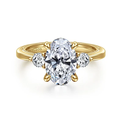 Gabriel & Co 10.5X7 Engagement Ring 14K Yellow Gold Classic ER16475O8Y44JJ