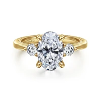 Gabriel & Co 10.5X7 Engagement Ring 14K Yellow Gold Classic ER16475O8Y44JJ