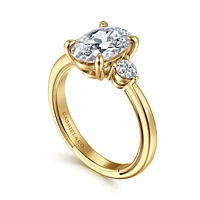 Gabriel & Co 10.5X7 Engagement Ring 14K Yellow Gold Classic ER16475O8Y44JJ