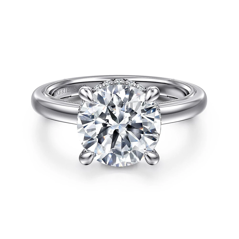 Gabriel & Co 9 Engagement Ring 14K White Gold Classic ER16476R12W44JJ