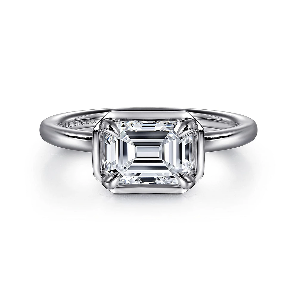 Gabriel & Co 7.5X5.5 Engagement Ring 14K White Gold Contemporary ER16483E6W4JJJ