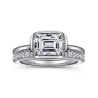 Gabriel & Co 7.5X5.5 Engagement Ring 14K White Gold Contemporary ER16483E6W4JJJ