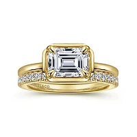 Gabriel & Co 7.5X5.5 Engagement Ring 14K Yellow Gold Contemporary ER16483E6Y4JJJ