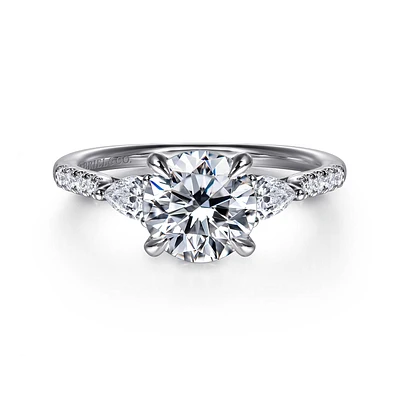 Gabriel & Co 7.4 Engagement Ring 14K White Gold Lotus ER16486R6W44JJ