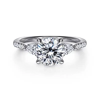 Gabriel & Co 7.4 Engagement Ring 14K White Gold Lotus ER16486R6W44JJ