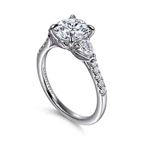 Gabriel & Co 7.4 Engagement Ring 14K White Gold Lotus ER16486R6W44JJ