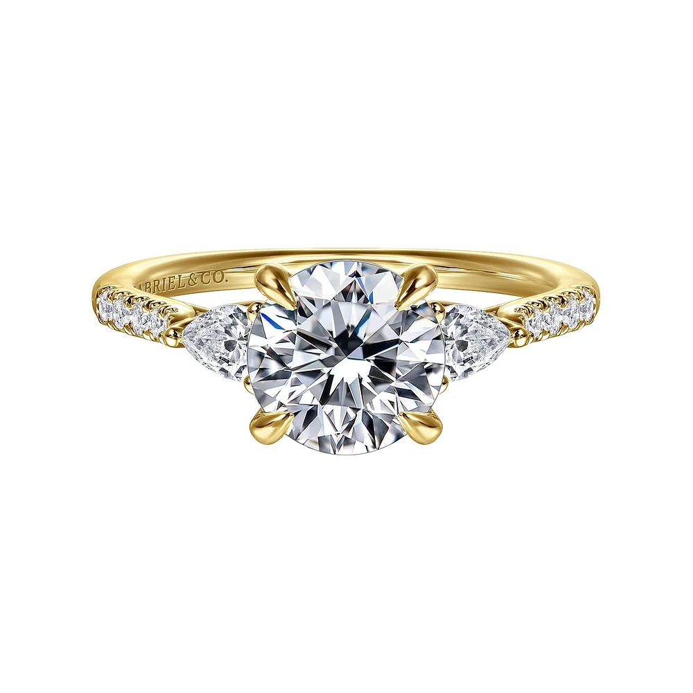 Gabriel & Co 7.4 Engagement Ring 14K Yellow Gold Lotus ER16486R6Y44JJ