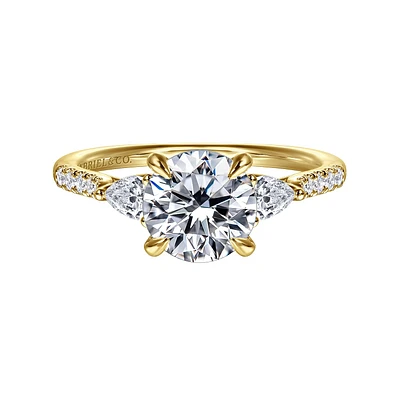 Gabriel & Co 7.4 Engagement Ring 14K Yellow Gold Lotus ER16486R6Y44JJ