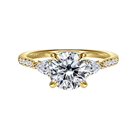 Gabriel & Co 7.4 Engagement Ring 14K Yellow Gold Lotus ER16486R6Y44JJ