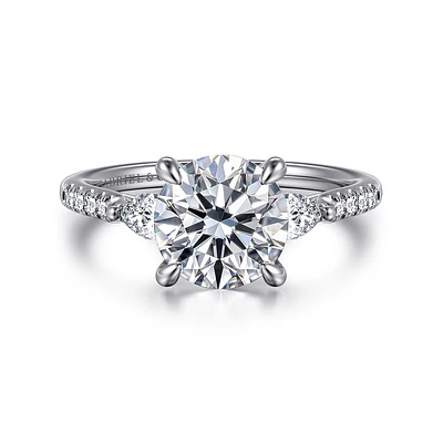 Gabriel & Co 8 Engagement Ring 14K White Gold Lotus ER16486R8W44JJ